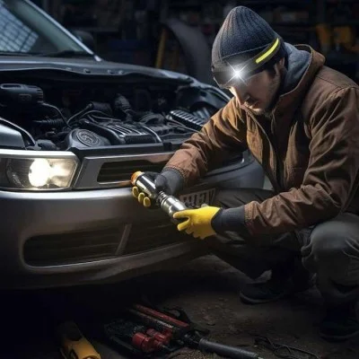 Porodo LifeStyle Outdoor Lightbar Headlamp with Motion Sensor - Black-Grey